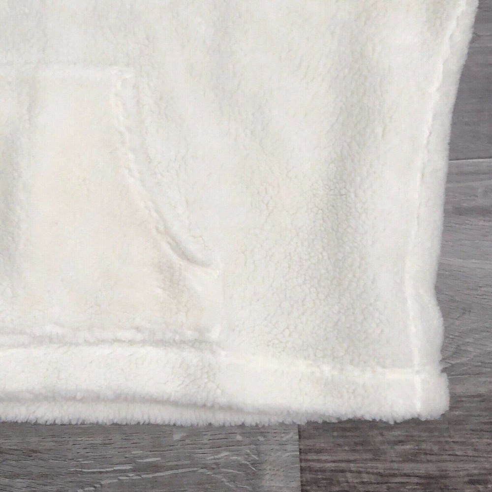 J. Crew Factory Sherpa Pullover Quarter Zip White Fleece Shirt XXL New - Picture 6 of 8